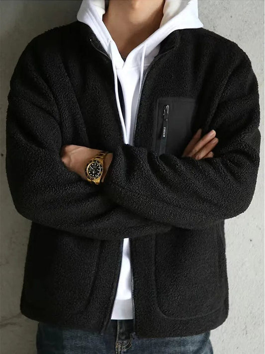 Herren Warme Lammwolljacke