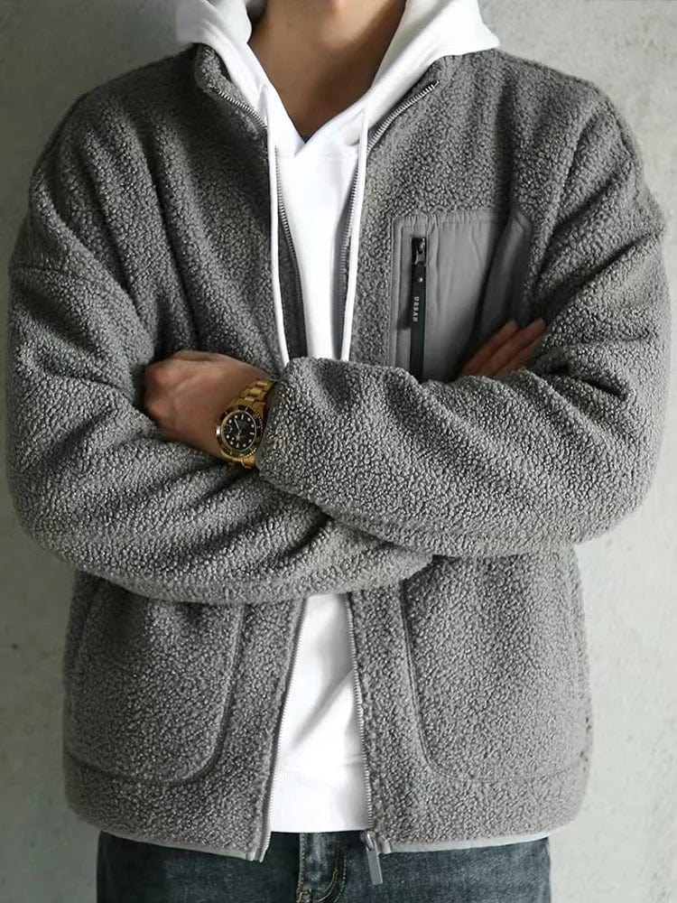 Herren Warme Lammwolljacke