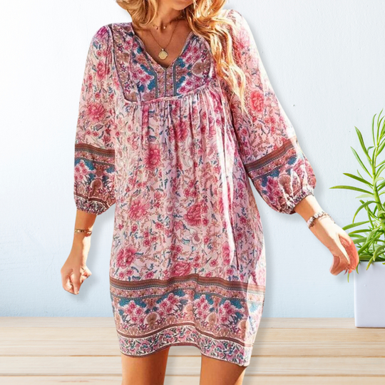 Damen Boho Sommerkleid Leicht Luftig Eleganter Stil