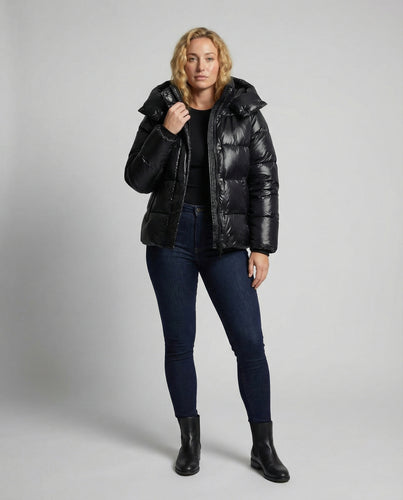 Damen sportliche Steppjacke mit Kapuze | Fudus