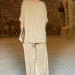 Damen Lässiges Top Und Weite Hose Set