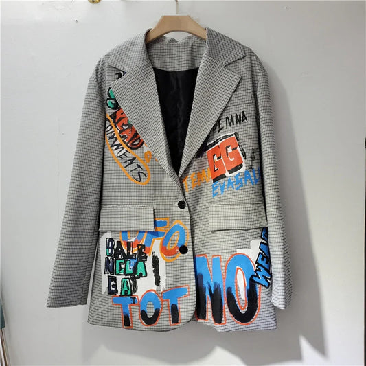 Damen Coole Blazer mit Text