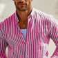 Herren Elegantes gestreiftes Leinenhemd