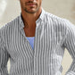 Herren Elegantes gestreiftes Leinenhemd