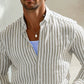 Herren Elegantes gestreiftes Leinenhemd
