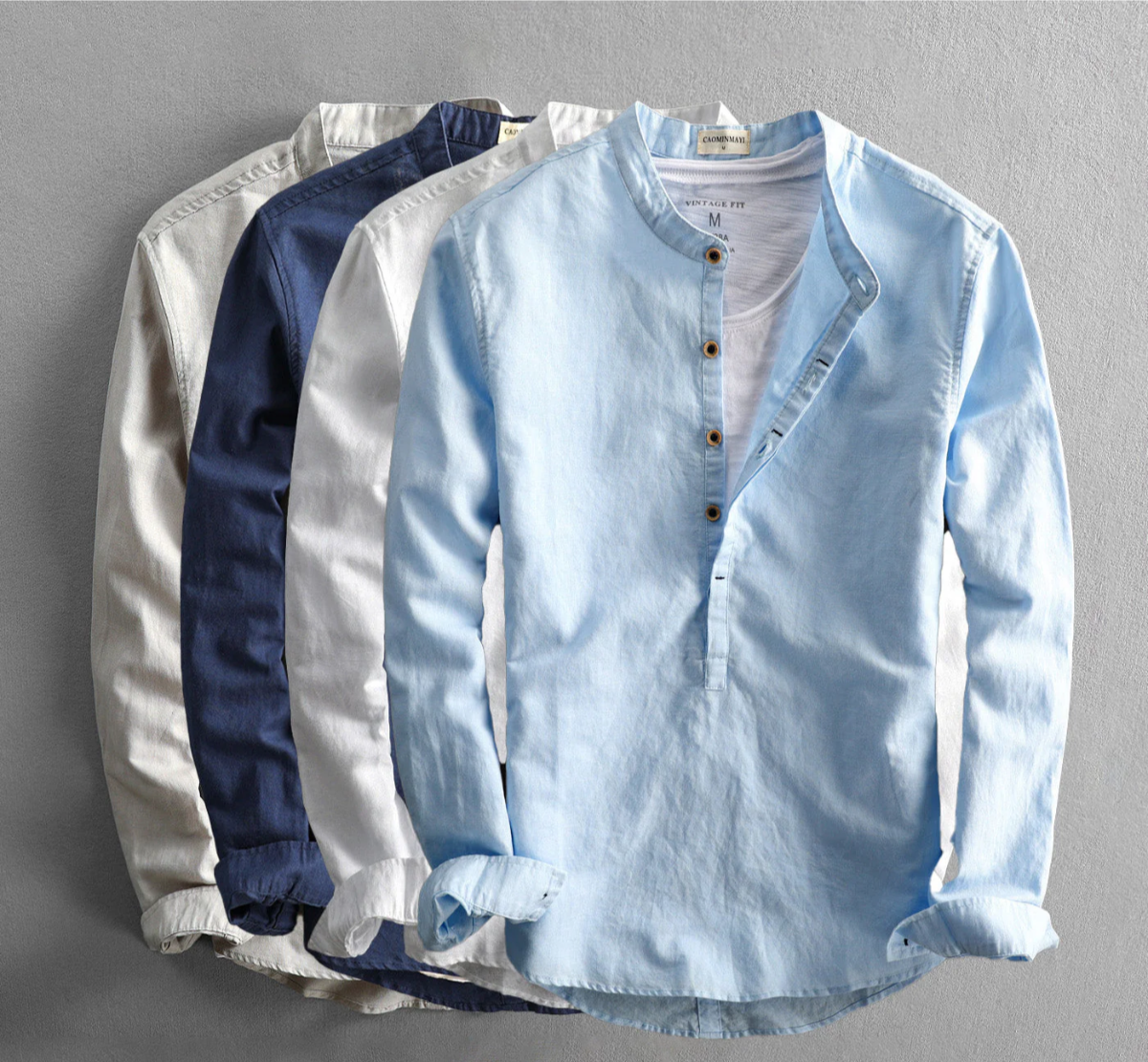 Herren Japanisches Hemd Langarm