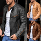 Herren Schwarze Motorrad Jacke Robust