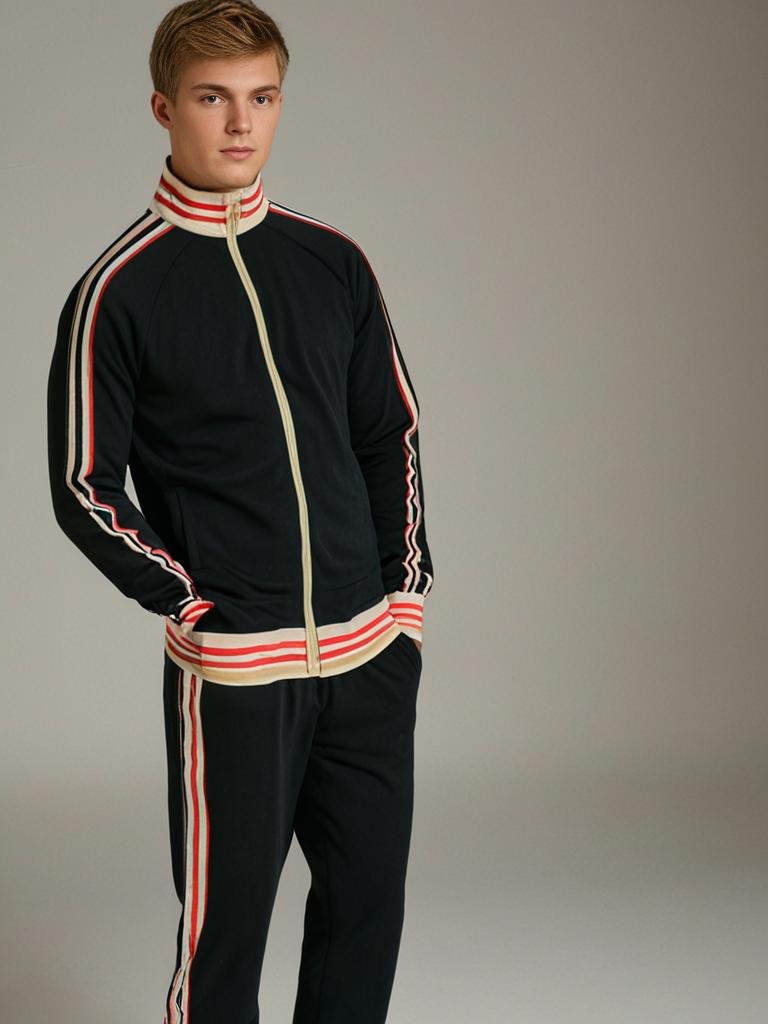 Herren Trainingsanzug Mit Gestreifter Sporthose Bequem