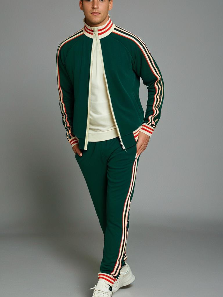 Herren Trainingsanzug Mit Gestreifter Sporthose Bequem