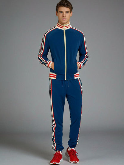 Herren Trainingsanzug Mit Gestreifter Sporthose Bequem