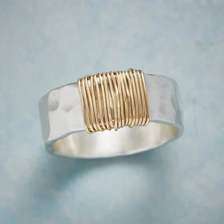 Golden Threads Silber Ring