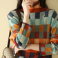 Lynn |-Bunter Rollkragenpullover mit Patchwork-Strickmuster