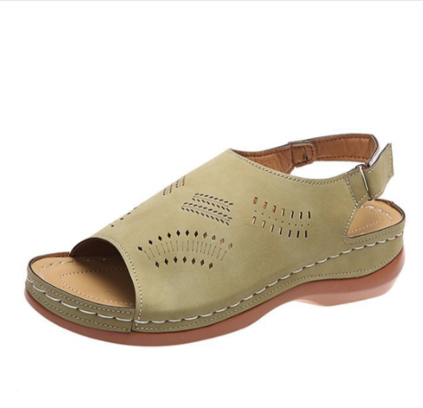 Sandale Retro Hohl-Klettverschluss Ethnisch