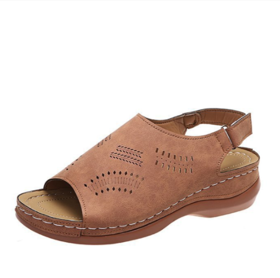 Sandale Retro Hohl-Klettverschluss Ethnisch