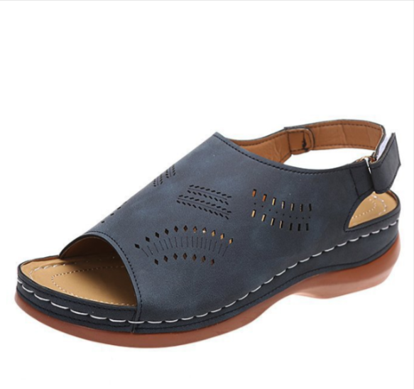 Sandale Retro Hohl-Klettverschluss Ethnisch