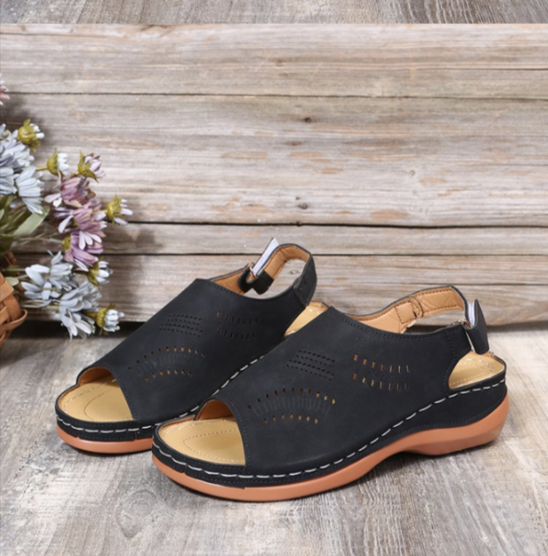 Sandale Retro Hohl-Klettverschluss Ethnisch