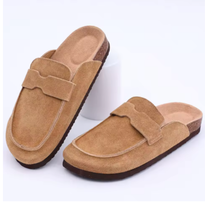 Damen Slipper Mit Weichem Wildleder Und Anatomischer Fußbettung