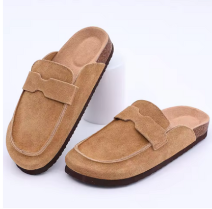 Damen Slipper Mit Weichem Wildleder Und Anatomischer Fußbettung