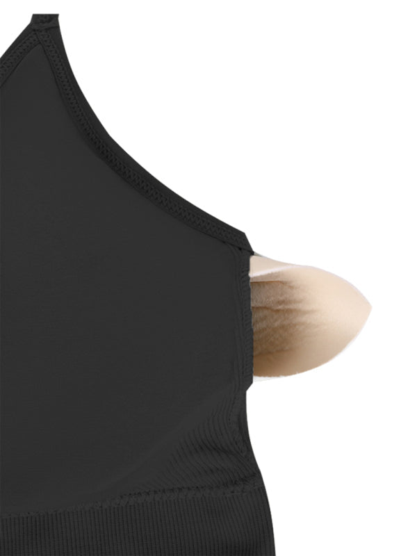 Damen 3er Pack Sport BH Gepolstert Crisscross Nahtlos Für Mittelstarken Halt