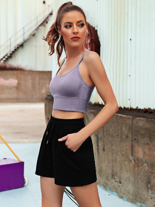 Damen 3er Pack Sport BH Gepolstert Crisscross Nahtlos Für Mittelstarken Halt