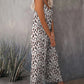 Damen Ärmelloser Leopardenmuster Overall Mit Taschen Und Lockeren Trägern