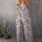 Damen Ärmelloser Leopardenmuster Overall Mit Taschen Und Lockeren Trägern