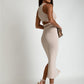 Fudus | Strick Slim Tank Top Schlitz Kurze Rock Zwei-Teile Set