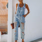 Fudus | Neuer Stil Lässiger Pendler Zerrissener Mid Waist Denim Overall