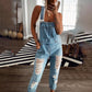 Fudus | Neuer Stil Lässiger Pendler Zerrissener Mid Waist Denim Overall