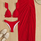 Damen Bikini-Set Dreiteilig & Blumenmuster