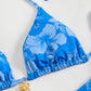 Damen Blumenmuster Halterneck-Bikini