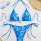 Damen Blumenmuster Halterneck-Bikini