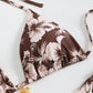 Damen Blumenmuster Halterneck-Bikini