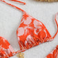 Damen Blumenmuster Halterneck-Bikini