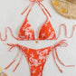 Damen Blumenmuster Halterneck-Bikini
