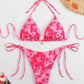 Damen Blumenmuster Halterneck-Bikini