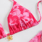 Damen Blumenmuster Halterneck-Bikini