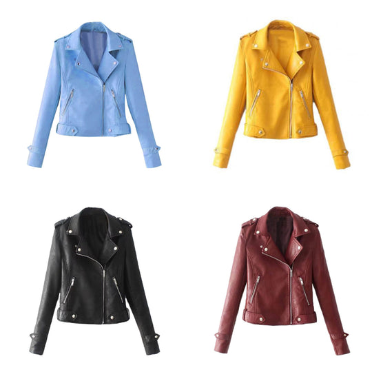 Damen Casual Leder Look Blazer