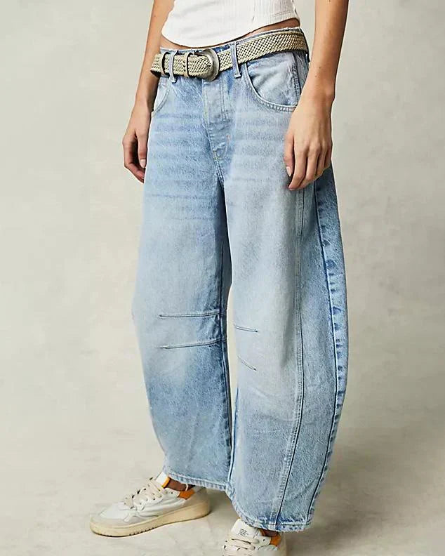 Damen Barreljeans Mit Mittelhohem Bund