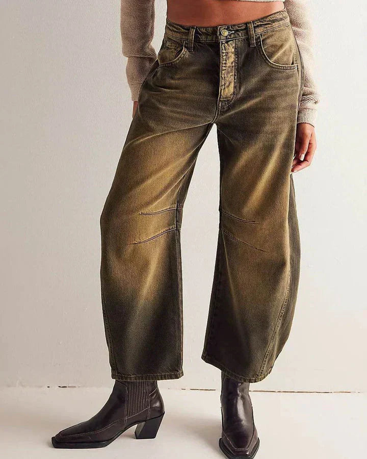 Damen Barreljeans Mit Mittelhohem Bund
