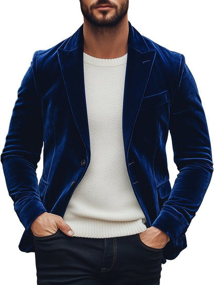 Fudus | Weinlese Samt Einreiher Anzugjacke Elegant & Stilvoll