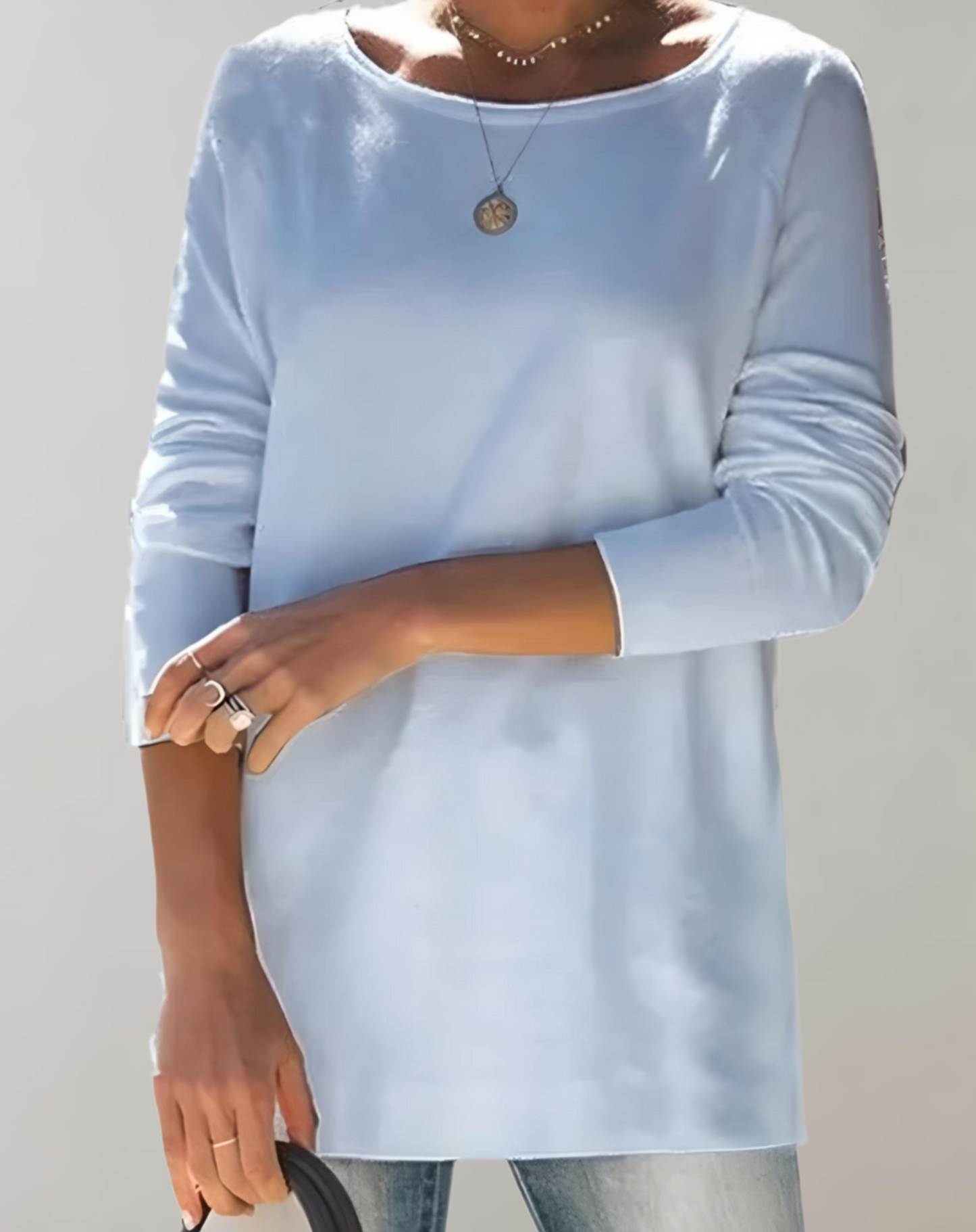 Fudus | Pull Semi Overgröße und Extra Lang Mit Klassischem Rundhalsausschnitt