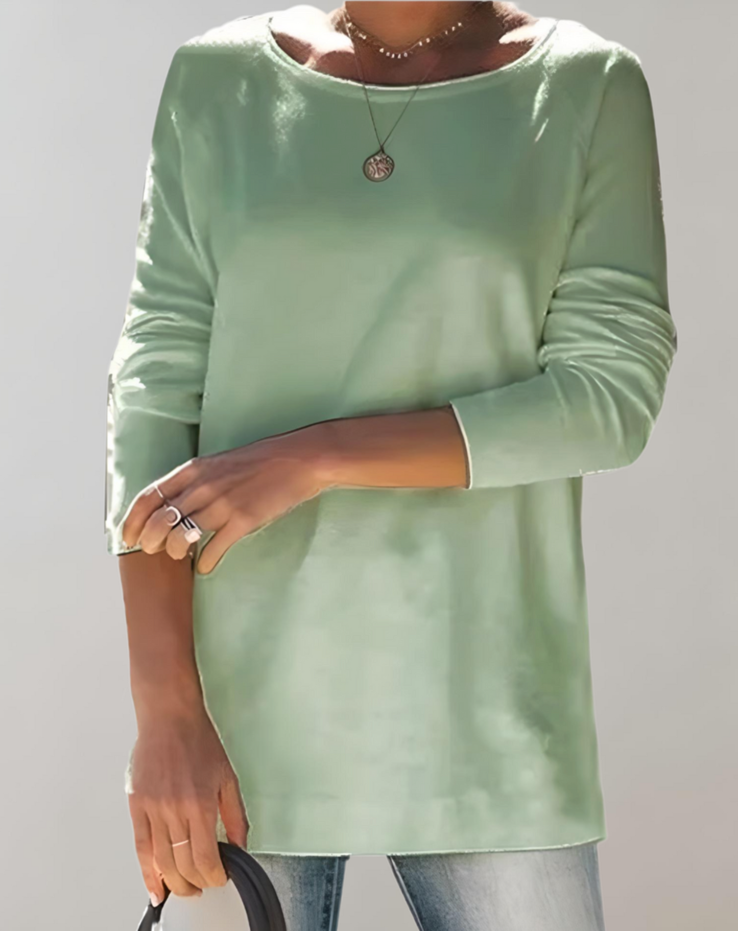 Fudus | Pull Semi Overgröße und Extra Lang Mit Klassischem Rundhalsausschnitt