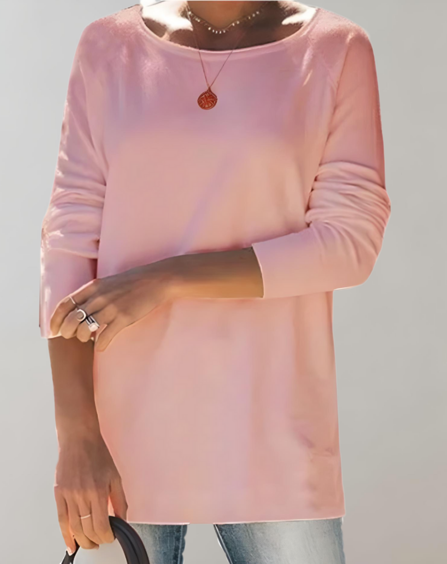 Fudus | Pull Semi Overgröße und Extra Lang Mit Klassischem Rundhalsausschnitt