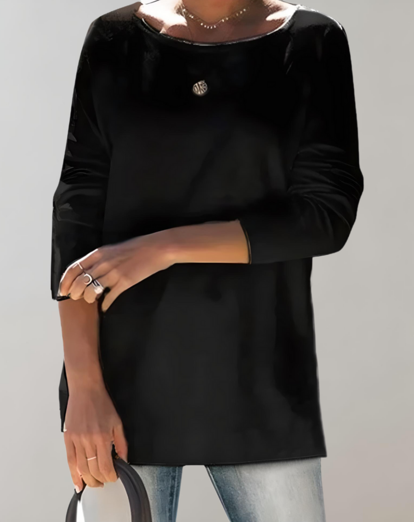 Fudus | Pull Semi Overgröße und Extra Lang Mit Klassischem Rundhalsausschnitt