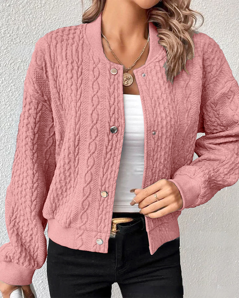 Stilvolle Texturierte Strickjacke