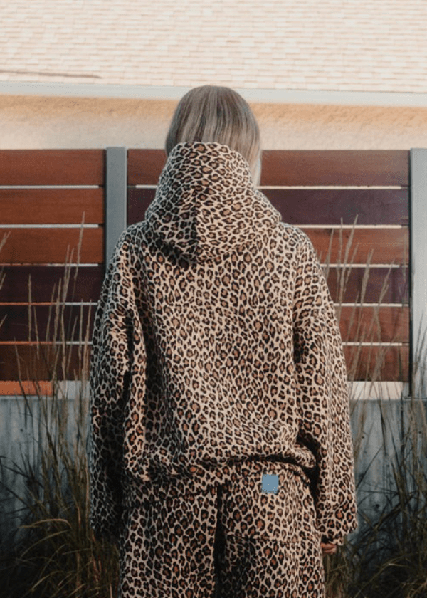 Damen Leopardenprint Kapuzenpulli Pullover