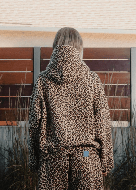 Fudus | Leopardenprint Kapuzenpulli Damen Pullover Pullover Weste