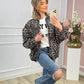 Damen Stylische Leopardenmuster Bomberjacke Trendiger Look