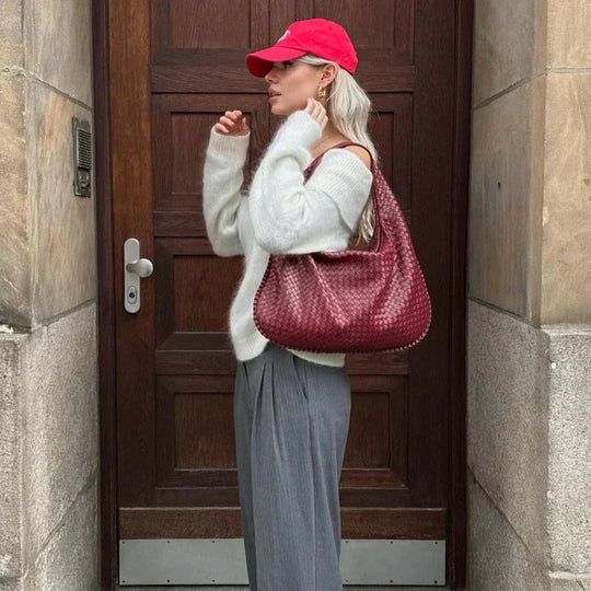 Damen Trendige Geflochtene Handtasche Bequem Alltag